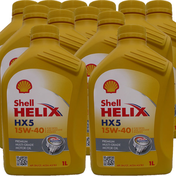 Motoröl Shell 15W-40 Helix HX5 12X1L