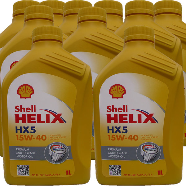 Motoröl Shell 15W-40 Helix HX5 10X1L