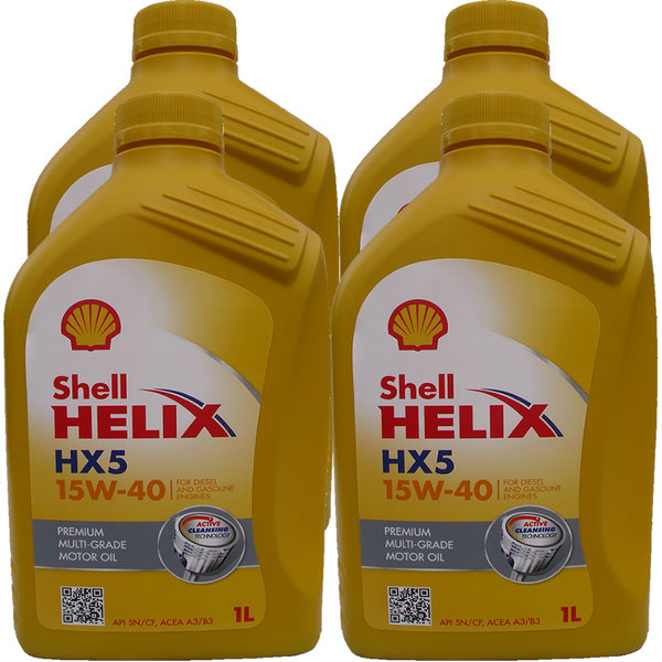 Motoröl Shell 15W-40 Helix HX5 4X1L