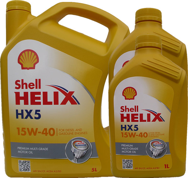 Motoröl Shell 15W-40 Helix HX5 5L+2L