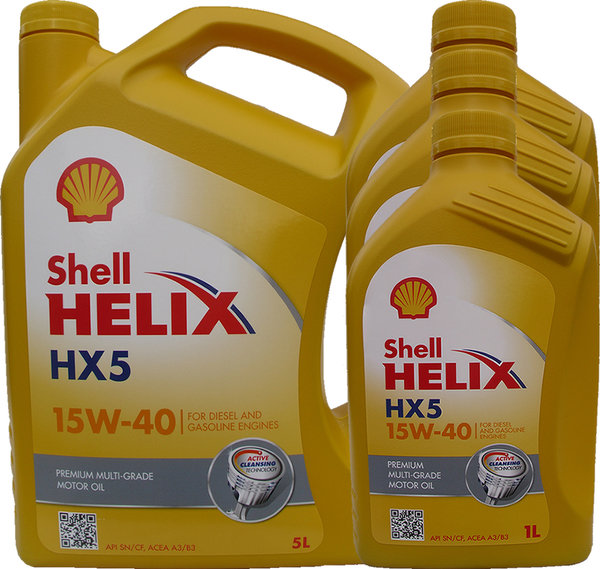 Motoröl Shell 15W-40 Helix HX5 5L+3L