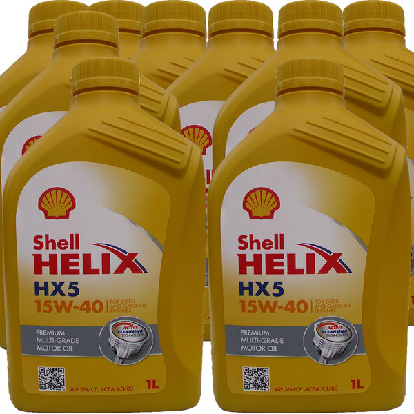 Motoröl Shell 15W-40 Helix HX5 9X1L