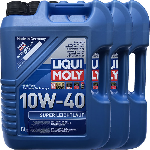 Motoröl Liqui Moly 10W-40 Super Leichtlauf 3X5L