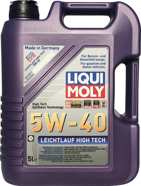 Motoröl Liqui Moly 5W-40 Leichtlauf High Tech 1X5L