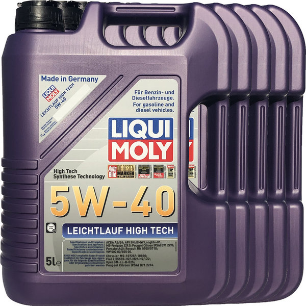 Motoröl Liqui Moly 5W-40 Leichtlauf High Tech 5X5L