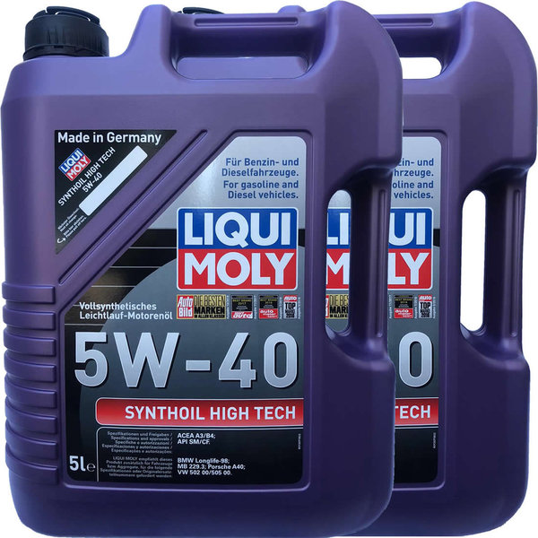 Motoröl Liqui Moly 5W-40 Synthoil High Tech 2X5L