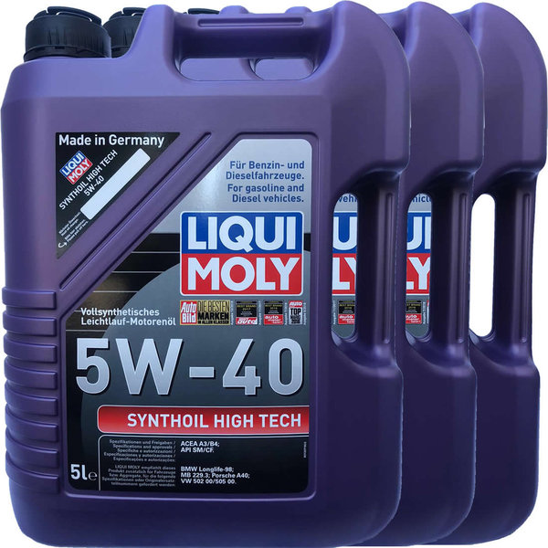 Motoröl Liqui Moly 5W-40 Synthoil High Tech 3X5L