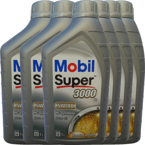 Motoröl Mobil 5W-40 Super 3000 X1 6X1L