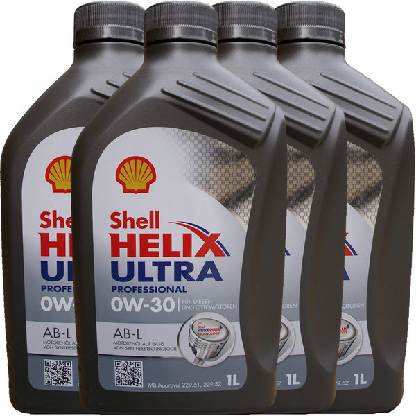 Motoröl Shell 0W-30 Helix Ultra Professional AB-L 4X1L