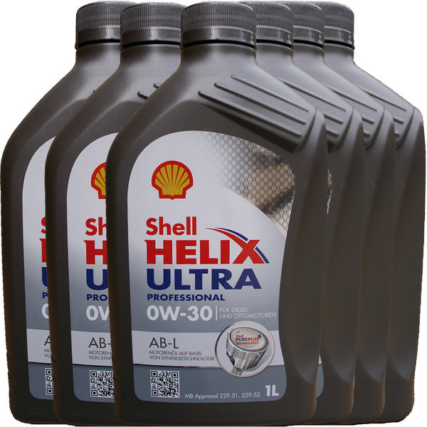 Motoröl Shell 0W-30 Helix Ultra Professional AB-L 6X1L