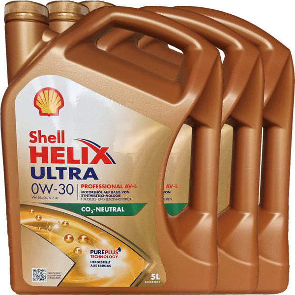 Motoröl Shell 0W-30 Helix Ultra Professional AV-L 3X5L