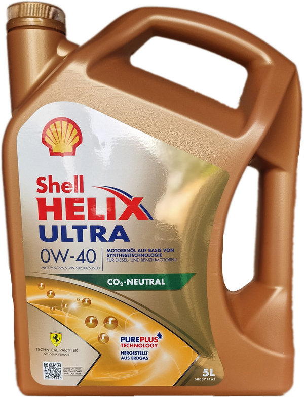 Motoröl Shell 0W-40 Helix Ultra 1X5L