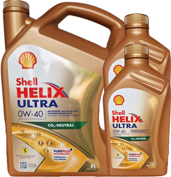 Motoröl Shell 0W-40 Helix Ultra 5L+2L