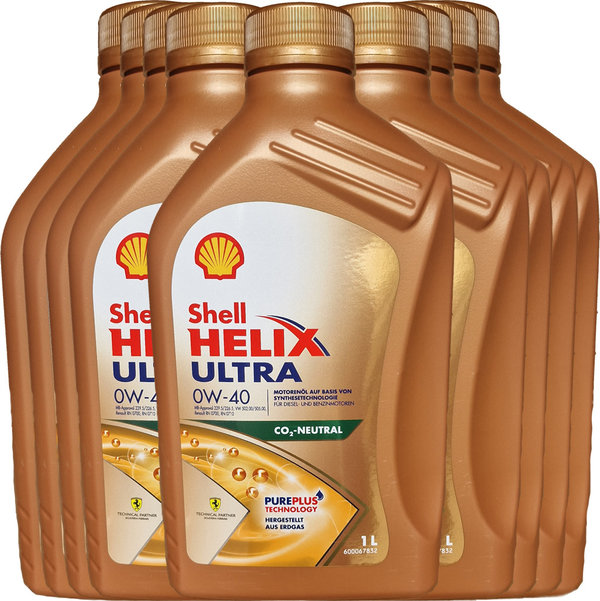 Motoröl Shell 0W-40 Helix Ultra 9X1L