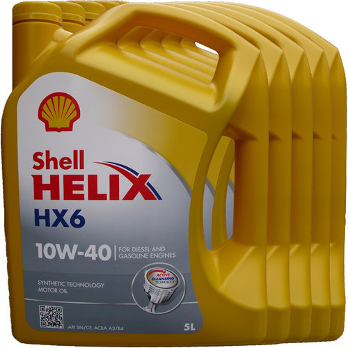 Motoröl Shell 10W-40 Helix HX6 5X5L