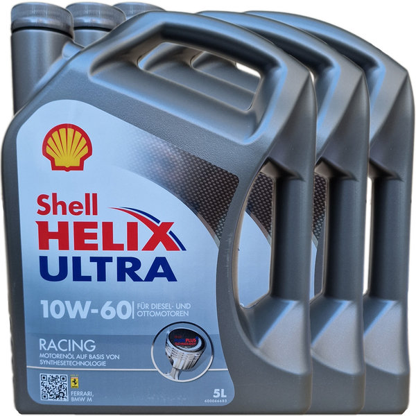 Motoröl Shell 10W-60 Helix Ultra Racing 3X5L