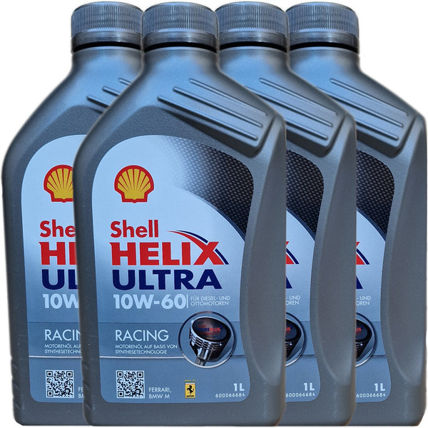 Motoröl Shell 10W-60 Helix Ultra Racing 4X1L