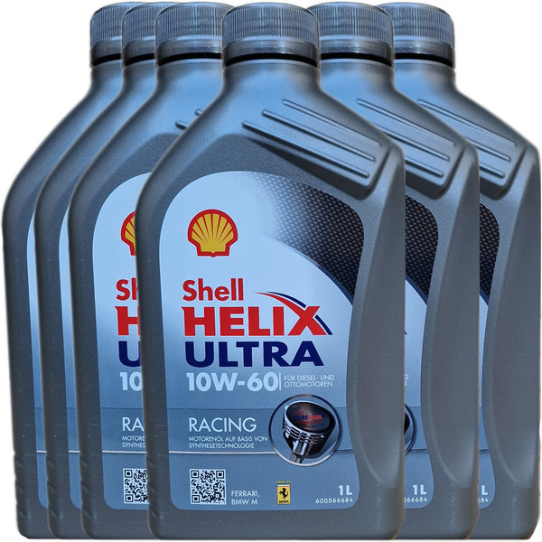Motoröl Shell 10W-60 Helix Ultra Racing 6X1L