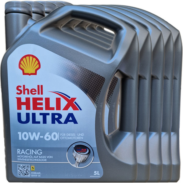 Motoröl Shell 10W-60 Helix Ultra Racing 5X5L