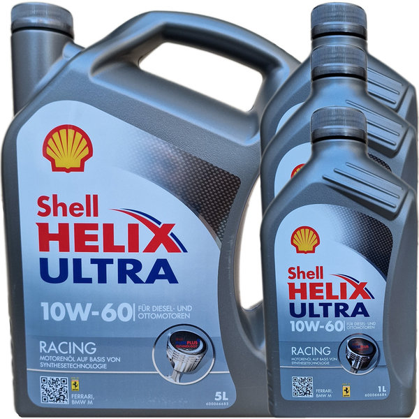 Motoröl Shell 10W-60 Helix Ultra Racing 5L+3L