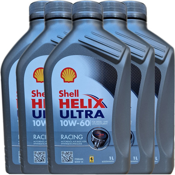 Motoröl Shell 10W-60 Helix Ultra Racing 5X1L