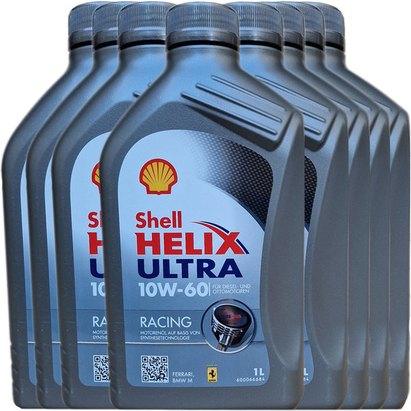 Motoröl Shell 10W-60 Helix Ultra Racing 8X1L