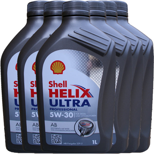 Motoröl Shell 5W-30 Helix Ultra Professional AB 6X1L