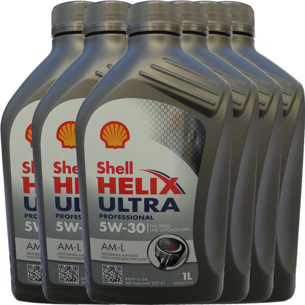 Motoröl Shell 5W-30 Helix Ultra Professional AM-L 6X1L