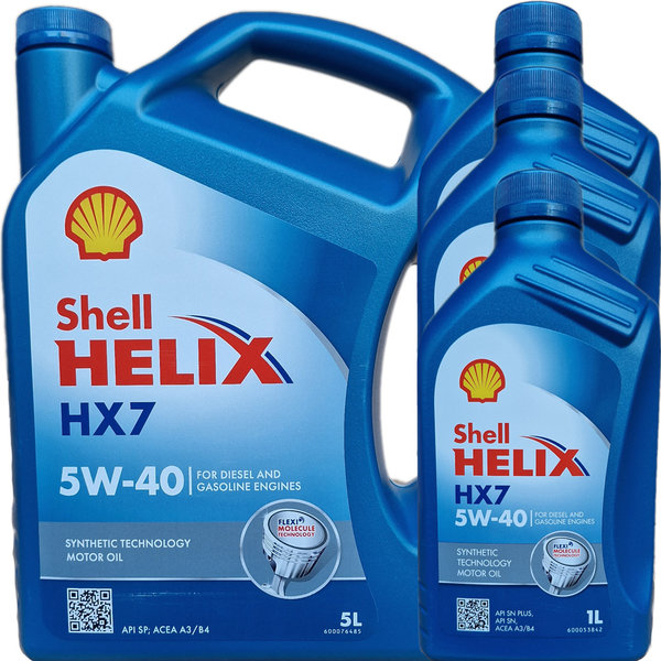 Motoröl Shell 5W-40 Helix HX7 5L+3L