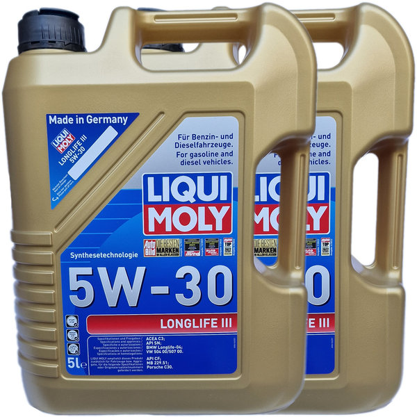 Motoröl Liqui Moly 5W-30 LongLife 3 - 20647 - 2X5L