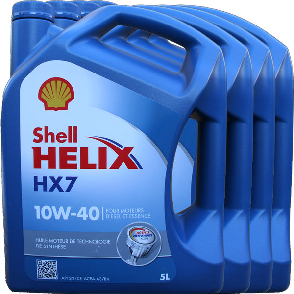 Motoröl Shell 10W-40 Helix HX7 4X5L