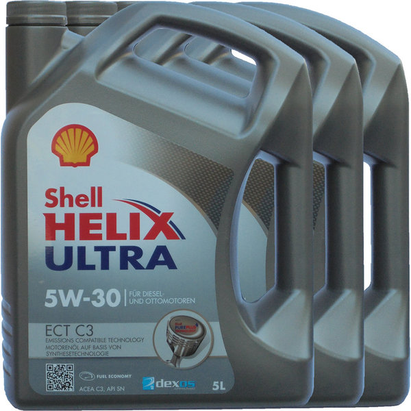 Motoröl Shell 5W-30 Helix Ultra ECT C3 (3X5L)