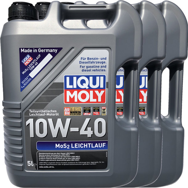 Motoröl Liqui Moly 10W-40 MoS2 Leichtlauf (3X5L)