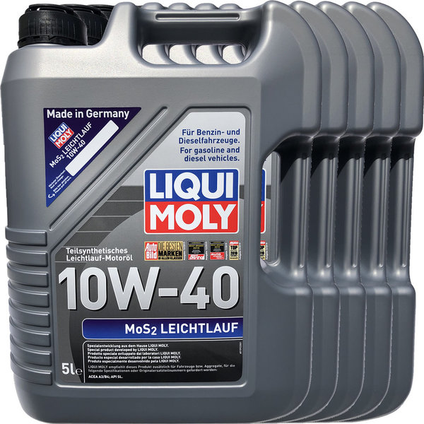 Motoröl Liqui Moly 10W-40 MoS2 Leichtlauf (5X5L)
