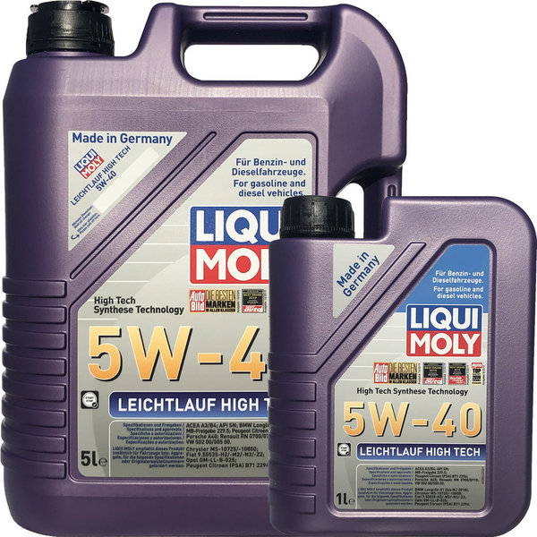 Motoröl Liqui Moly 5W-40 Leichtlauf High Tech 5L+1L